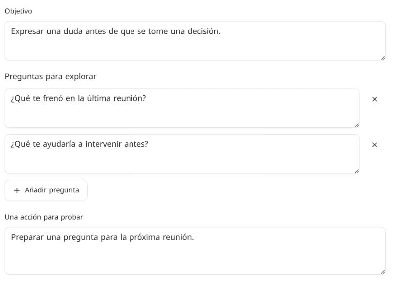 Coaching — Ejemplo de pregunta para una sesión